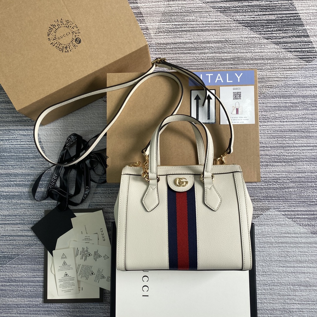 Gucci Ophidia Small GG Tote Bag Shoulder Bag 547551 White